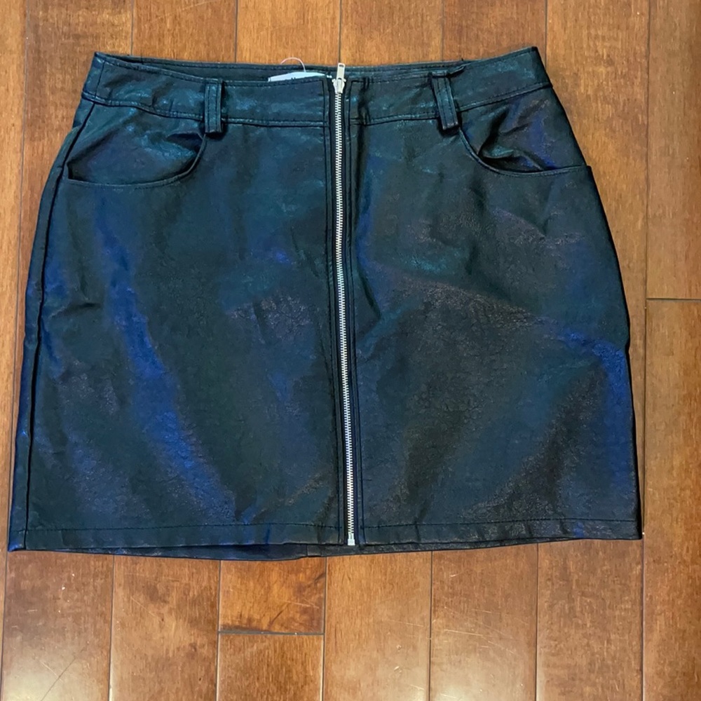 Black leather skirt